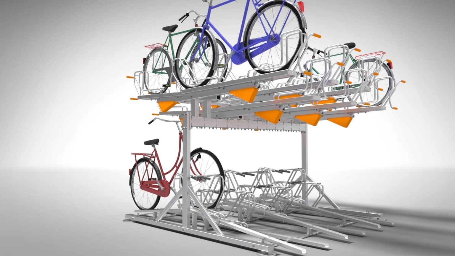 TwoTier Bike Racks gas assisted. Double stand bike racks manufacturer